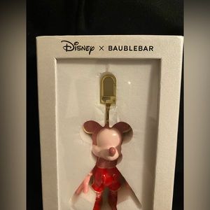 Disney x baublebar Mickey Mouse pink/red colorblock Bag Charm/keychain
